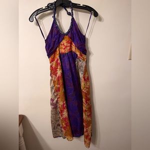 Rich Silky Halter Dress M